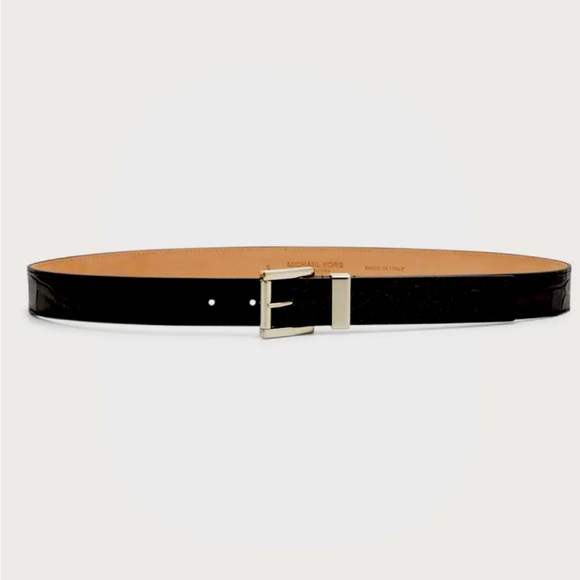 🆕Michael Kors Collection Leather Belt w/ Square Roller Buckle